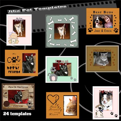 Jibz easy load pet templates for photographers for Elements and Photoshop