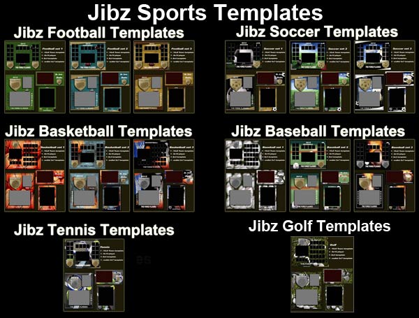 Jibz easy load 56 sport templates for photographers for Elements and Photoshop